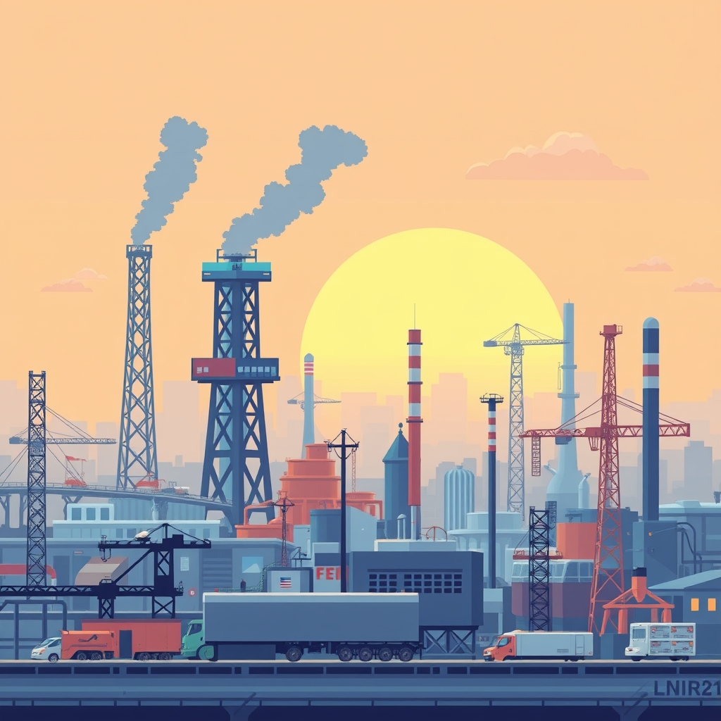 Pixel art illustration for the Industry brief