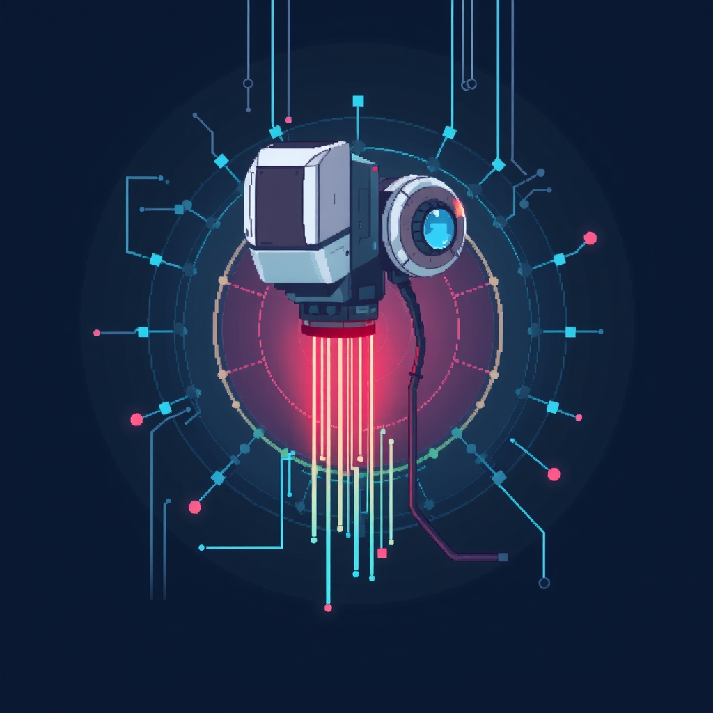 Pixel art illustration for the AI brief