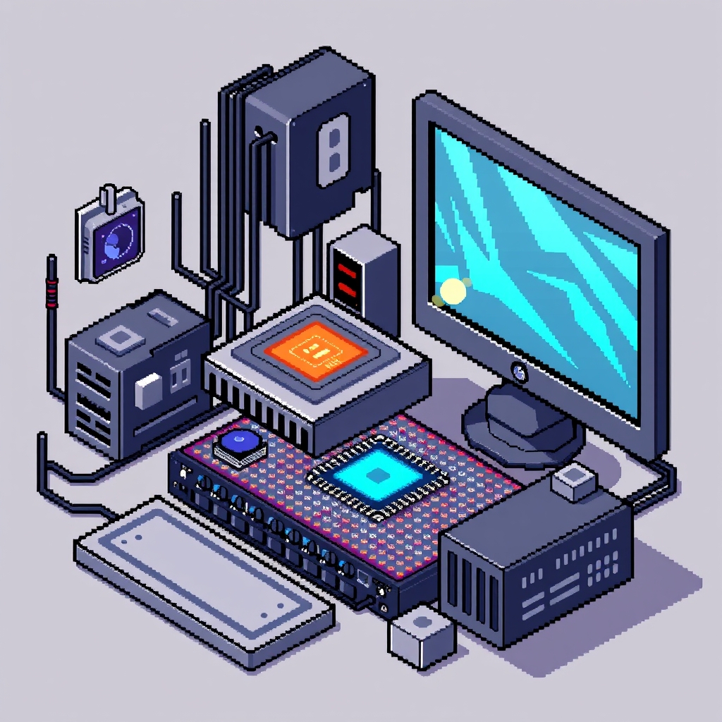 Pixel art illustration for the Hardware brief