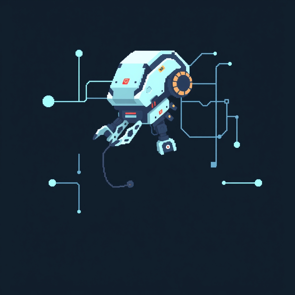 Pixel art illustration for the AI brief
