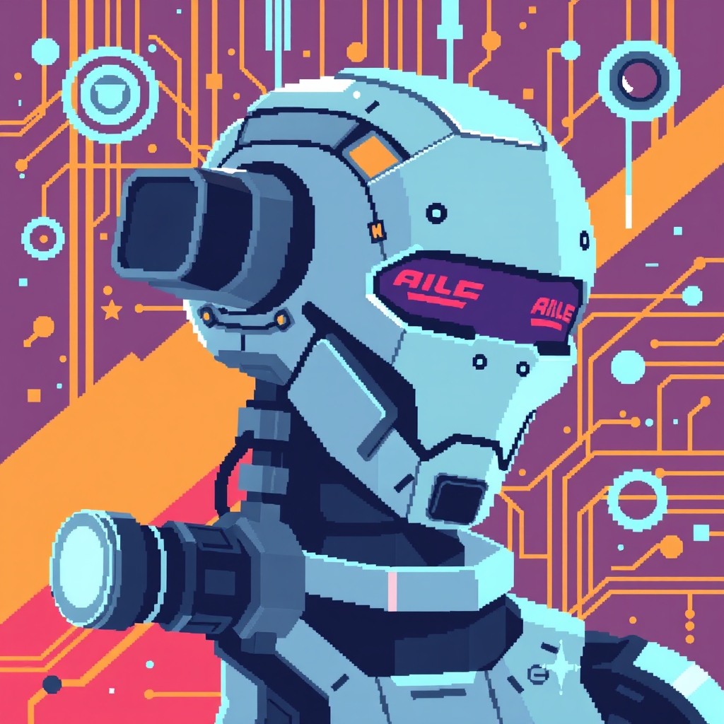 Pixel art illustration for the AI brief