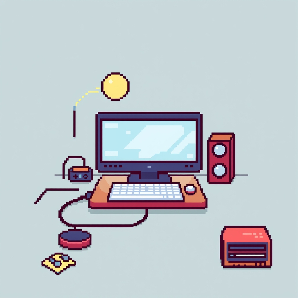 Pixel art illustration for the Gaming brief