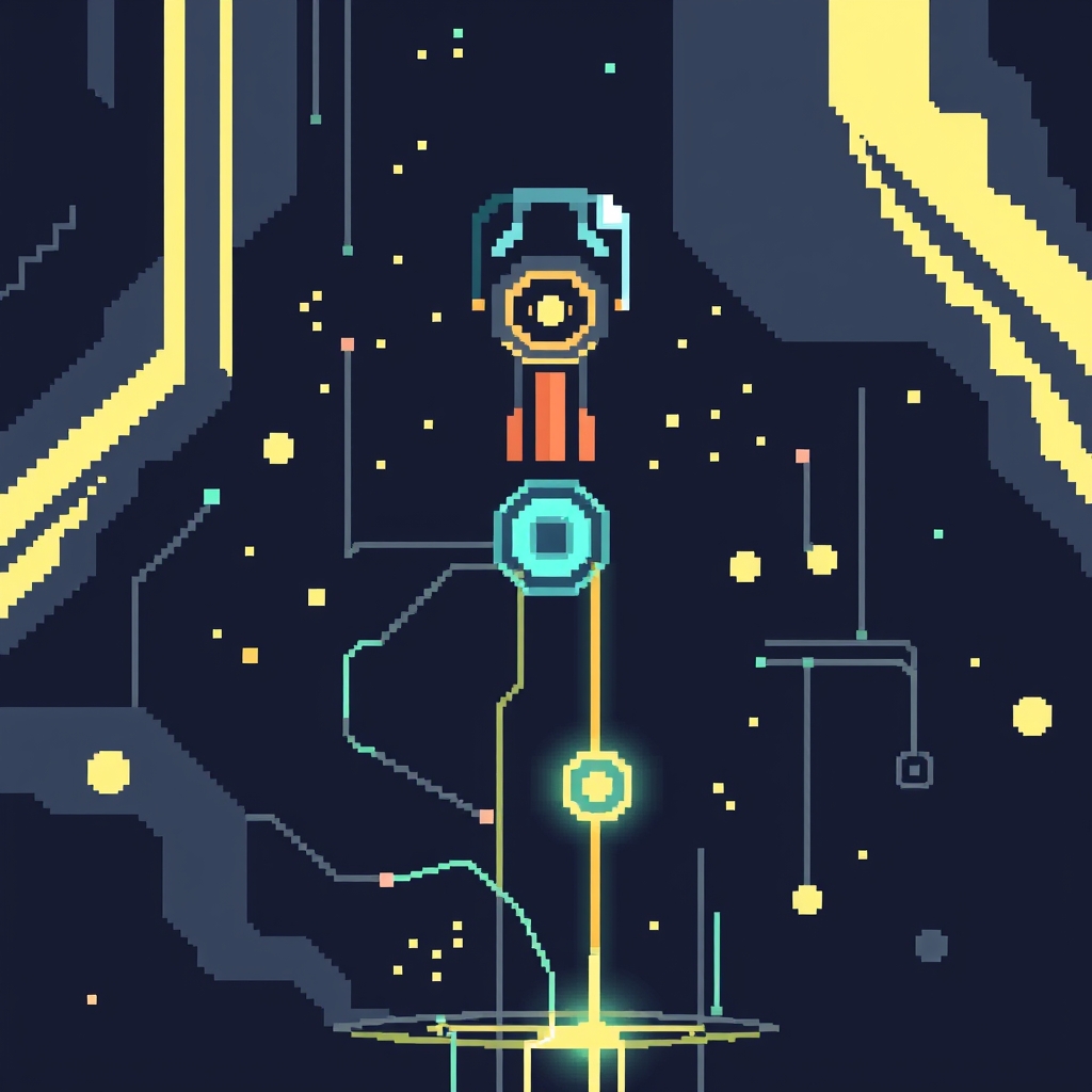 Pixel art illustration for the AI brief