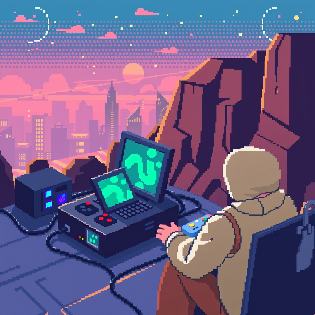 Pixel art illustration for the Gaming brief