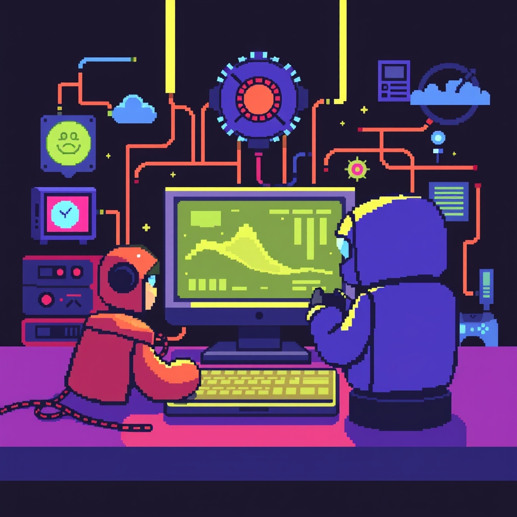 Pixel art illustration for the Gaming brief