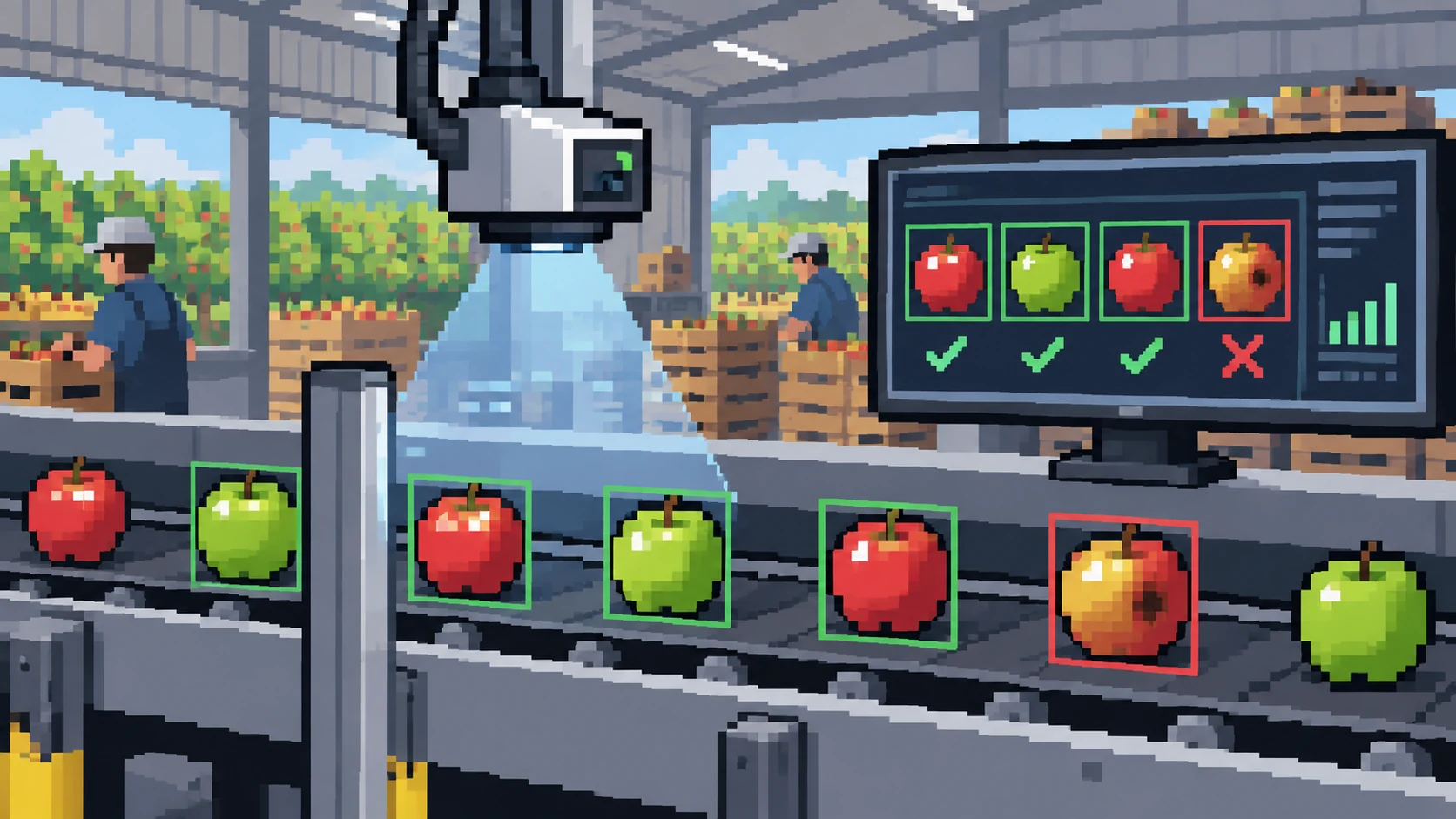 Pixel art vision illustration