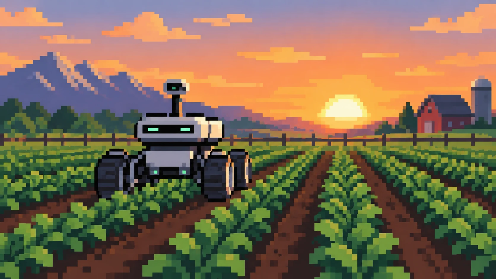 Pixel art agriculture illustration