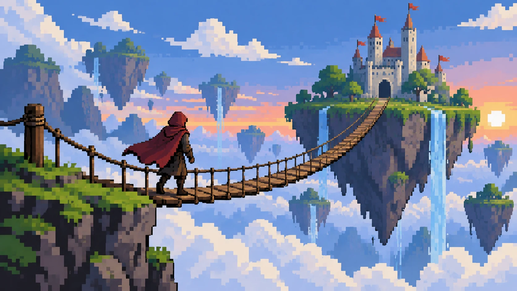 Pixel art fantasy illustration