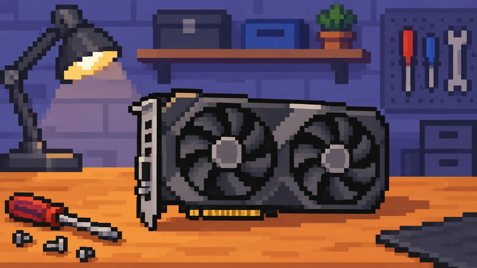 Pixel art gpu illustration
