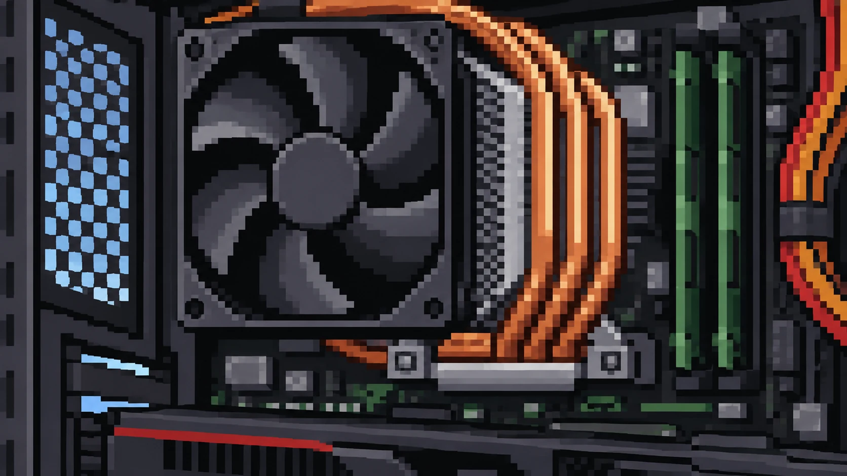 Pixel art cooling illustration