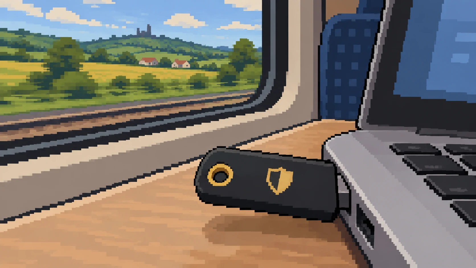 Pixel art key illustration
