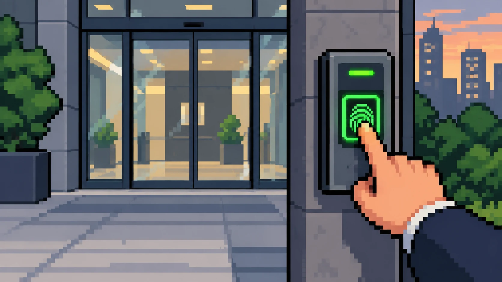 Pixel art biometric illustration