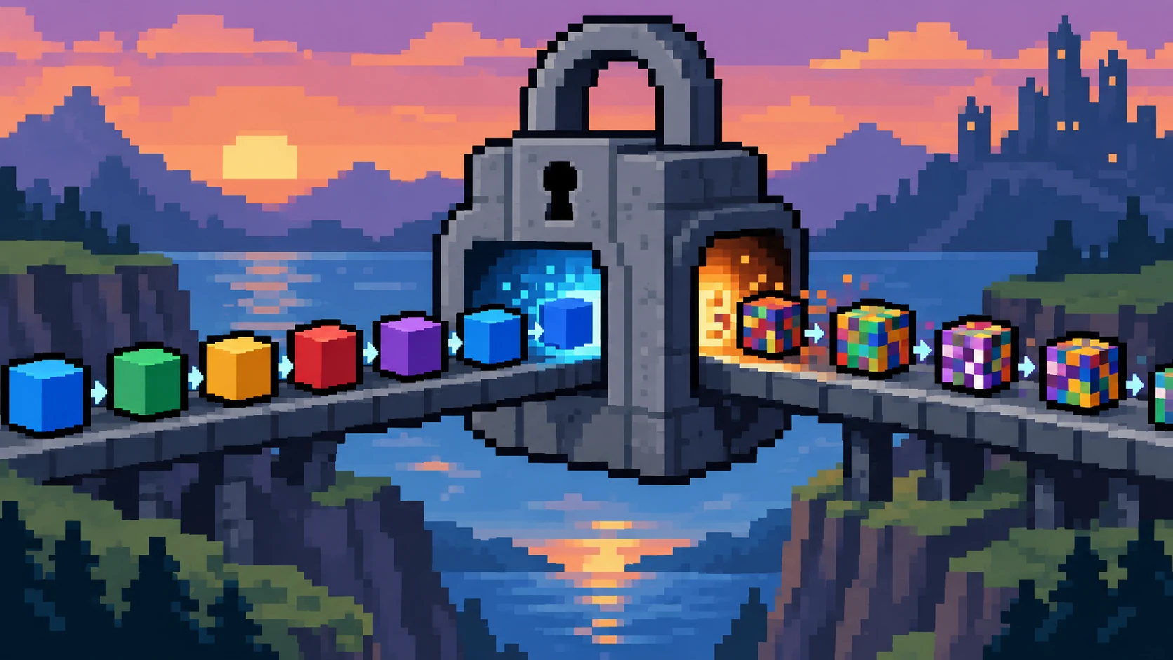 Pixel art encryption illustration
