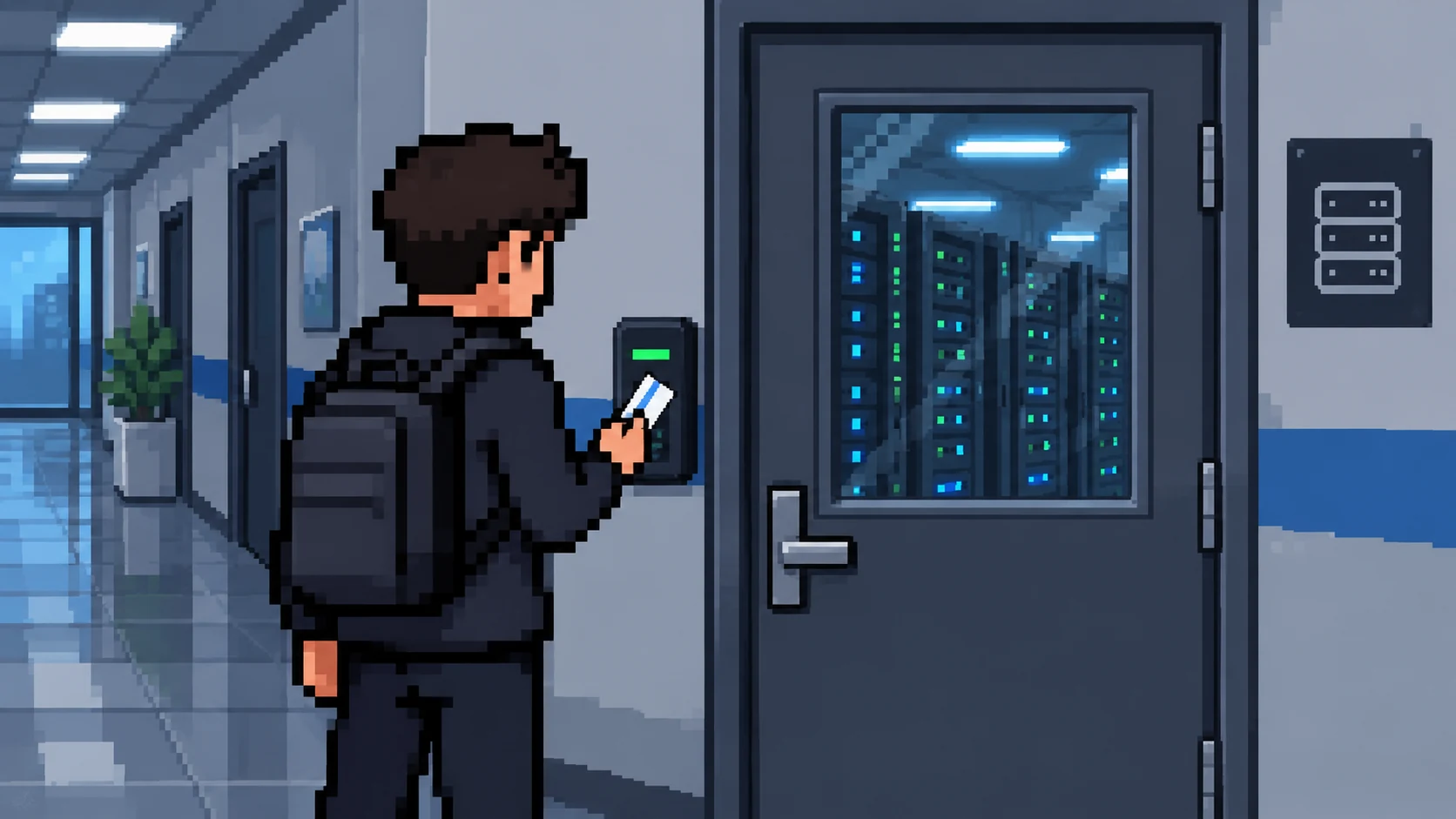 Pixel art access illustration