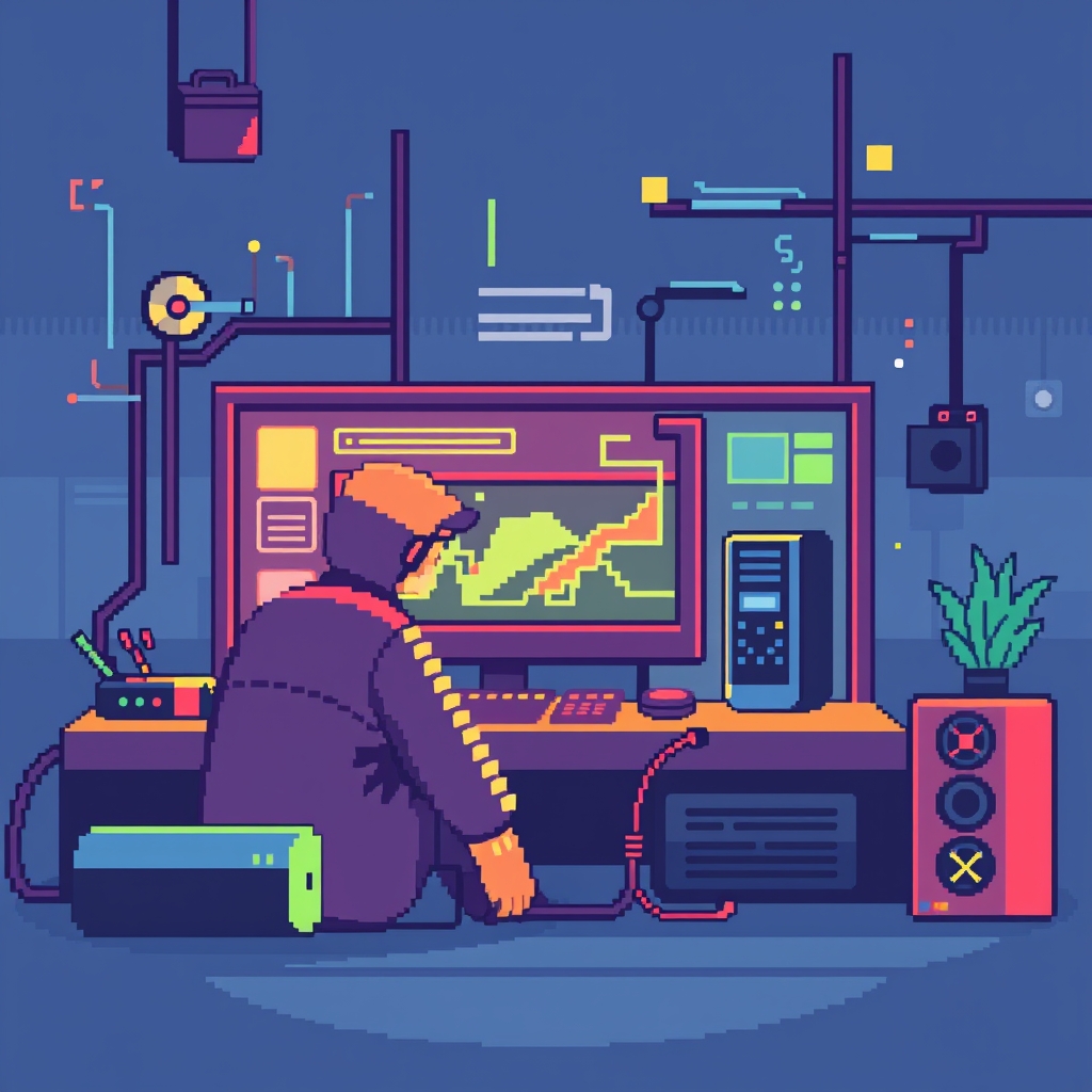 Pixel art illustration for the Gaming brief