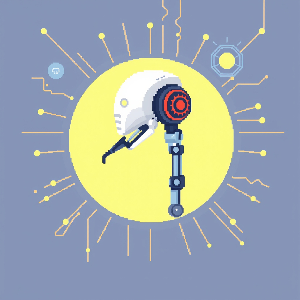 Pixel art illustration for the AI brief
