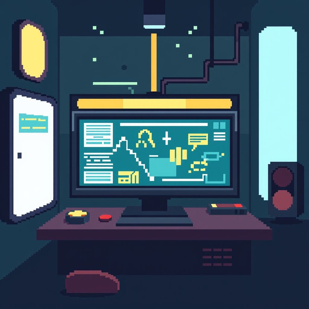 Pixel art illustration for the Gaming brief