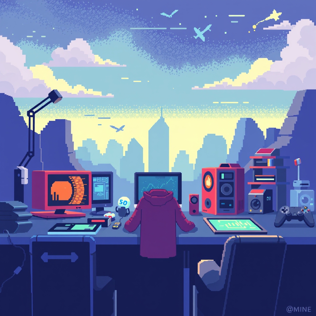 Pixel art illustration for the Gaming brief